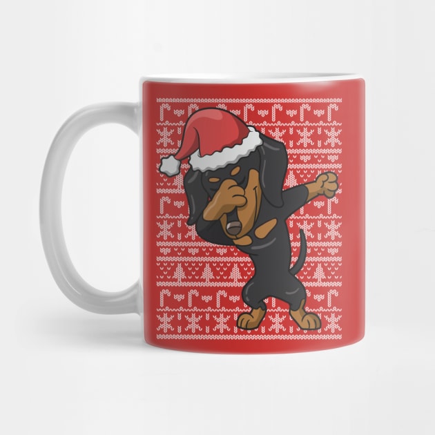 Dabbing Dachshund Ugly Christmas Sweater by E